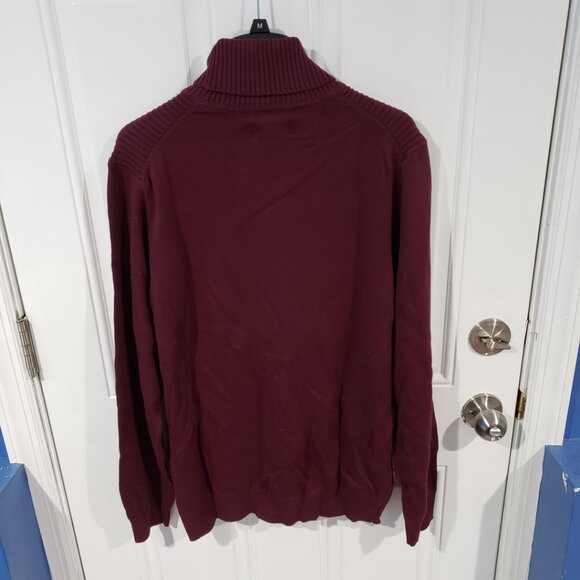 Club Room Mens Textured Cotton Turtleneck Sweater Red Plum - Picture 9 of 11